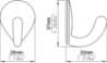 Afbeeldingen van Siro Haak metaal - L 37mm/H 32mm/B 28mm zelfklevend chroom glanzend 