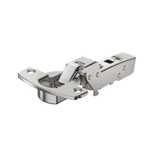 Afbeeldingen van Hettich Sensys scharnier voor dikke deuren, deurdikte tot 32 mm, zonder geïntegreerde demping (Sensys 8631), vernikkeld, inliggend, Openingshoek  95°, voor schroefbevestiging (-)