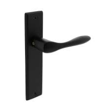 Afbeeldingen van INTERSTEEL Deurkruk Banaan met schild 181x41x7mm blind mat zwart 0201