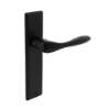 Afbeeldingen van INTERSTEEL Deurkruk Banaan met schild 181x41x7mm blind mat zwart 0201
