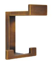 Afbeeldingen van Siro Kapstokhaak metaal - boorafstand 32mm/L 92mm/H 80mm/B 70mm antiek messing 