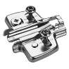 Afbeeldingen van Hettich Kruismontageplaat met directe hoogteverstelling, vernikkeld, Rijboring 37 x 32 mm, met spreidpluggen (voor boringen ø 5 x 12 mm), dikte 3,0 mm