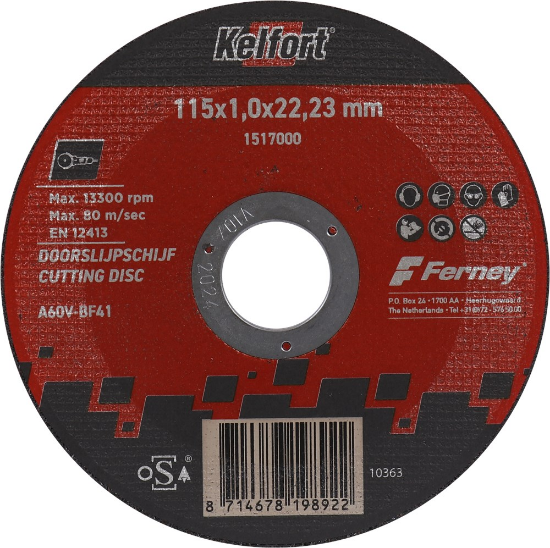 Afbeeldingen van Kelfort - doorslijpschijf dun - 115x1.0mm - vlak