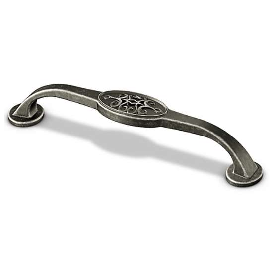 Afbeeldingen van Hettich Greep Siradia, boorafstand 128, L 149 mm, B 23 mm, H 29 mm, tinkleurig antiek