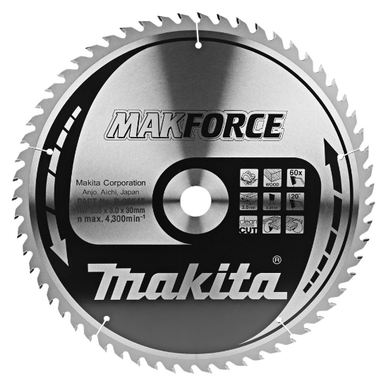 Afbeeldingen van Makita Zaagb Hout 355X30X3,0 60T 20G B-08545