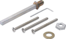 Afbeeldingen van Hoppe veiligheid bevestigingsset knop/kruk - deurdikte 38-43mm dikte 8mm - M6x55mm