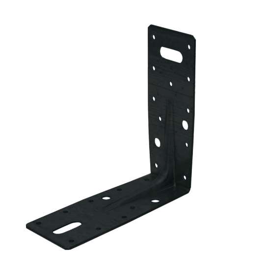 Afbeeldingen van GB hoekanker met ril - 150x150mm 60x2,5mm - epoxycoating zwart