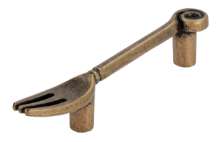 Afbeeldingen van Siro Meubelgreep metaal - boorafstand 64mm/L 106mm/H 22mm/B 14mm - antiek messing 