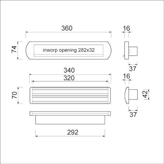 Afbeeldingen van Ami Briefplaat EP975/1 Climate Control - deurdikte 70mm - RVS-look 