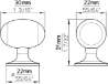 Afbeeldingen van Siro Meubelknop metaal - L 30mm/H 31mm/B 22mm - RVS effect 