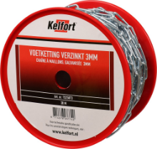 Afbeeldingen van Kelfort Voetketting - 3mm 30 meter - gegalvaniseerd 