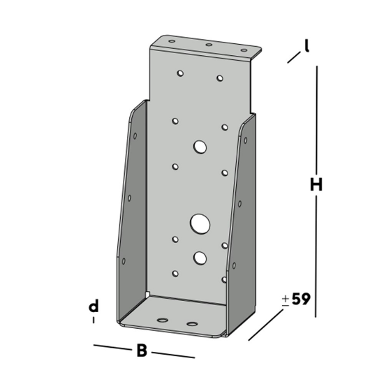 Afbeeldingen van GB Balkdrager GBS-KL 75x175 1,5 Sendzimir Verzinkt