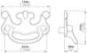 Afbeeldingen van Siro Hangende handgreep metaal - boorafstand 64mm/L 74mm/H 19mm/B 47mm antiek messing 