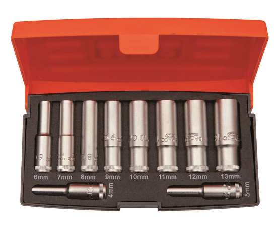Afbeeldingen van Bahco 1/4" diepe doppenset 10 delig (S0810L)