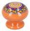 Afbeeldingen van Siro Meubelknop keramisch - L 39mm/H 35mm/B 39mm oranje/mandala 