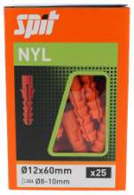 Afbeeldingen van Spit nylon plug - Ø12x60mm - zonder kraag