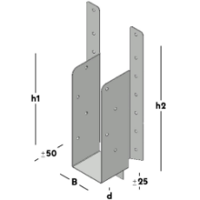 Afbeeldingen van GB Raveeldrager met strip 225/50x150mm Sendzimir Verzinkt