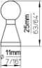 Afbeeldingen van Siro Meubelknop metaal - L 11mm/H 25mm/B 11mm RVS 