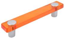 Afbeeldingen van Siro Meubelgreep kunststof - boorafstand 96mm/L 126mm/H 26mm/B 20mm oranje/aluminium 