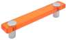 Afbeeldingen van Siro Meubelgreep kunststof - boorafstand 96mm/L 126mm/H 26mm/B 20mm oranje/aluminium 
