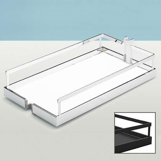 Afbeeldingen van Hettich Arena STYLE antislip-inhangplateaus, 250 x 462 x 93 mm, verchroomd