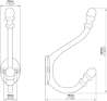 Afbeeldingen van Siro Kapstokhaak metaal - boorafstand 20mm/L 132mm/H 78mm/B 33mm mat zwart 