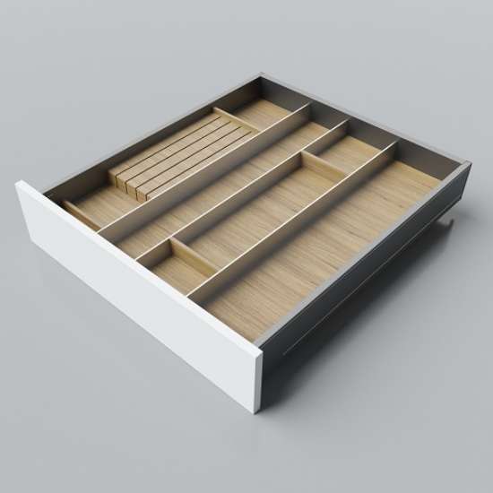 Afbeeldingen van Blum Bestekindeling Legrabox - corpusbreedte 550-600 diepte 650mm - fineer eiken/aluminium OL.EA6560S2BEST