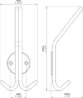 Afbeeldingen van Siro Kapstokhaak metaal - boorafstand 32mm/L 173mm/H 103mm/B 76mm RVS 