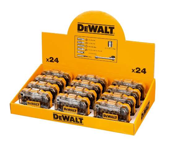 Afbeeldingen van DeWALT Display 12x 32-delige doppen-/schroefbitset DT71516M