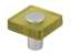 Afbeeldingen van Siro Meubelknop kunststof - L 30mm/H 26mm/B 30mm groen/aluminium 