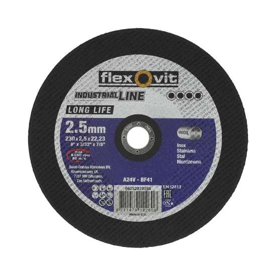 Afbeeldingen van Flexovit Doorslijpschijf - Ø230x2.5x22.2mm - staal en zachte metalen