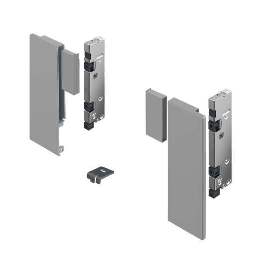 Afbeeldingen van Hettich AvanTech YOU Set verbinder voor vorm te geven inliggend front, gebruik met inlay-ladezijwand, systeemhoogte  187,  zilver