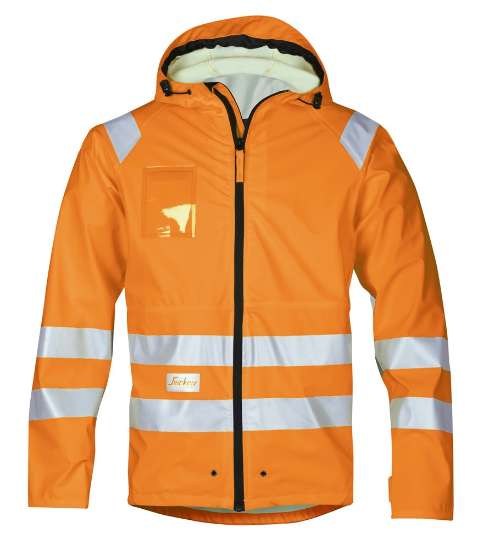 Afbeeldingen van Snickers regenjas 8233-5500 maat L High Visibilty oranje