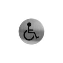 Afbeeldingen van INTERSTEEL Pictogram toilet mindervalide zelfklevend rond rvs geborsteld 4600