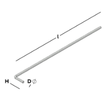Afbeeldingen van GB L-form spouwanker 225x25 Ø4 316 RVS