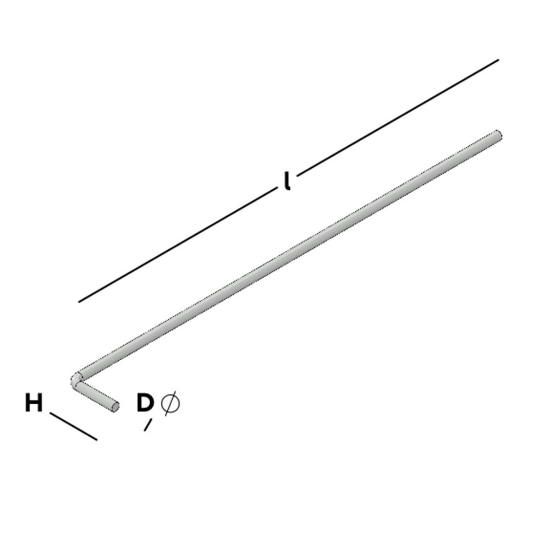 Afbeeldingen van GB L-form spouwanker 225x25 Ø4 316 RVS
