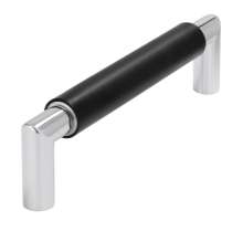 Afbeeldingen van Siro Meubelgreep metaal - boorafstand 128mm/L 140mm/H 37mm/B 16mm mat zwart/chroom 