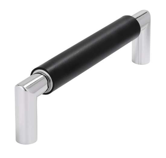 Afbeeldingen van Siro Meubelgreep metaal - boorafstand 128mm/L 140mm/H 37mm/B 16mm mat zwart/chroom 