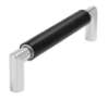 Afbeeldingen van Siro Meubelgreep metaal - boorafstand 128mm/L 140mm/H 37mm/B 16mm mat zwart/chroom 