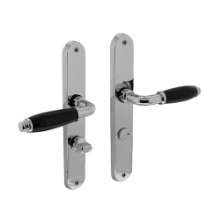 Afbeeldingen van INTERSTEEL Deurkruk Courgette met ovaal schild 238x39x9mm WC63/8mm chroom 0206