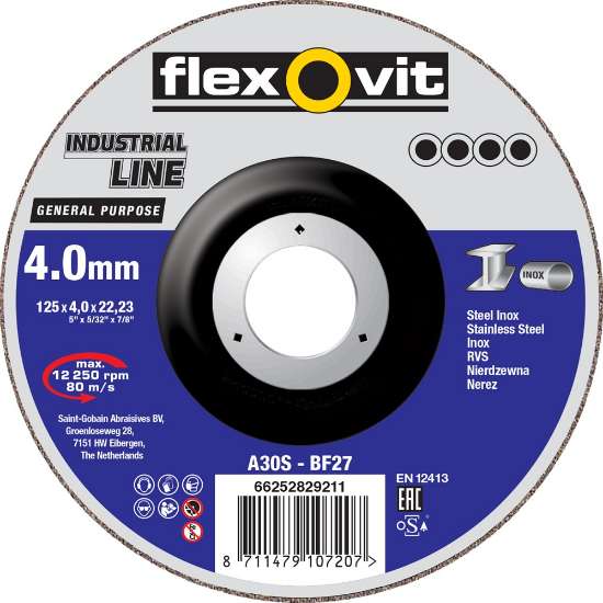 Afbeeldingen van Flexovit Afbraamschijf - Ø115x4.0x22mm - universeel gebruik