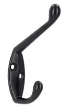 Afbeeldingen van Siro Kapstokhaak metaal - boorafstand 11mm/L 87mm/H 56mm/B 18mm mat zwart 