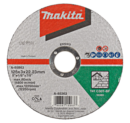 Afbeeldingen van Makita Doorslijpsch. 125X3,0Mm Steen A-85363