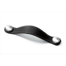 Afbeeldingen van Hettich Greep Gela, boorafstand 128, L 150 mm, B 26 mm, H 3 mm, zwart leer