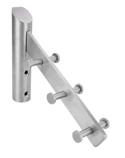 Afbeeldingen van Siro hakenrek klein metaal - boorafstand 34mm/L 133mm/H 173mm/B 51mm RVS 