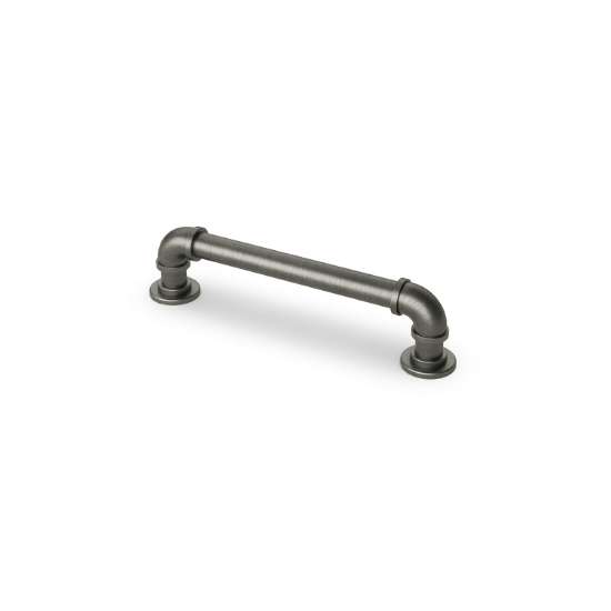 Afbeeldingen van Hettich Greep Ogulin, boorafstand 128, L 152 mm, H 38 mm, ø 16 mm, tinkleurig antiek