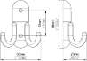 Afbeeldingen van Siro Kapstokhaak metaal - boorafstand 32mm/L 60mm/H 23mm/B 56mm - zwart 