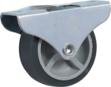 Afbeeldingen van Kelfort Bokwiel - Ø50mm (50kg) - met gegalvaniseerd huis en glijlager blauw/grijs rubber 
