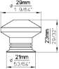 Afbeeldingen van Siro Meubelknop metaal - L 29mm/H 23mm/B 29mm RVS 