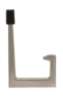 Afbeeldingen van Siro Deurstop haak metaal - boorafstand 32mm/L 64mm/H 100mm/B 15mm RVS effect/zwart 